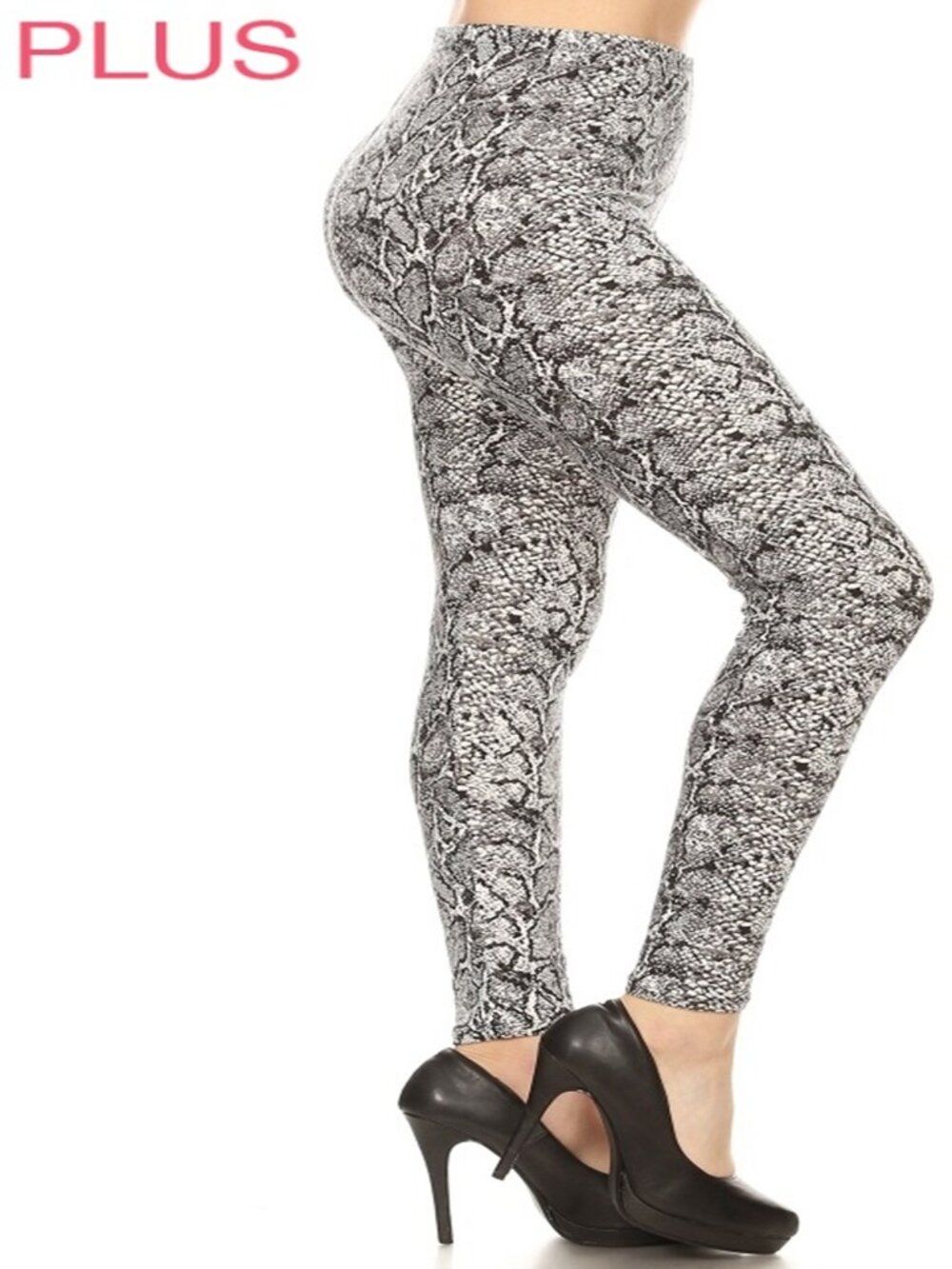 Women One Size Plus Fits Sizes 12-20 Yoga Leggings Buttery Soft Snake Print